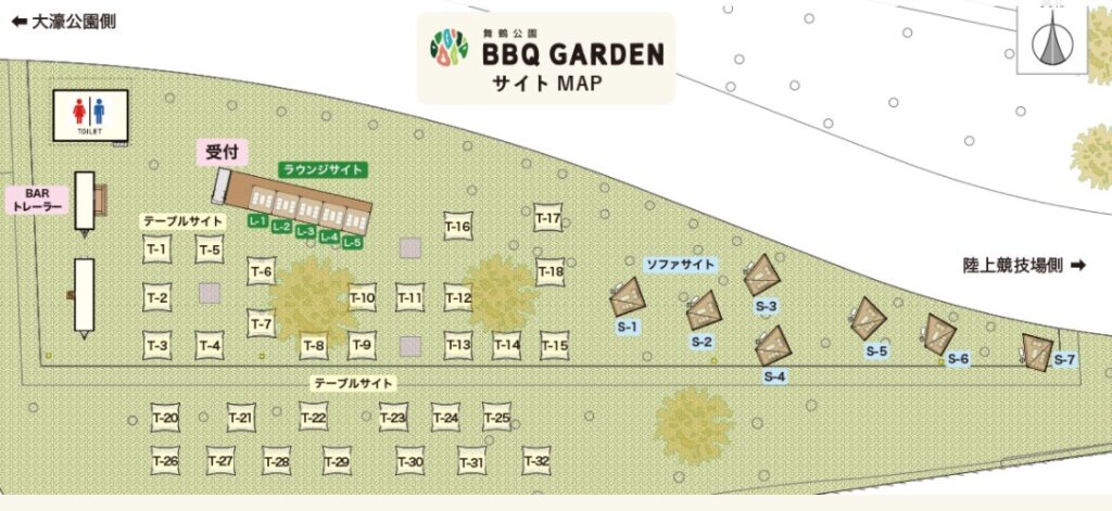 舞鶴公園バーベキューエリアマップ