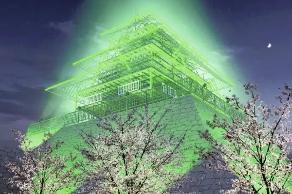 2024年福岡城に幻の天守閣限定公開ライトアップ復活！