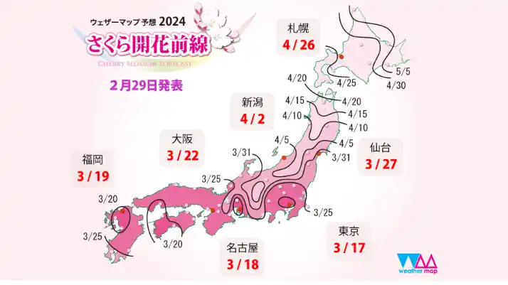 2024年福岡県 さくら開花予想